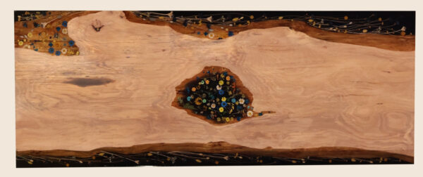 White Oak, Flower, and Czech Bead Art Desk - Image 2