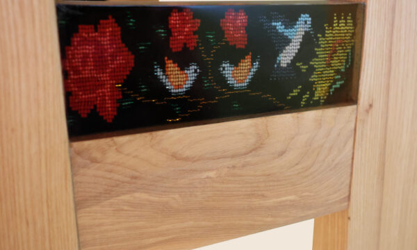 White Oak, Flower, and Czech Bead Art Desk - Image 7